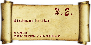 Wichman Erika névjegykártya